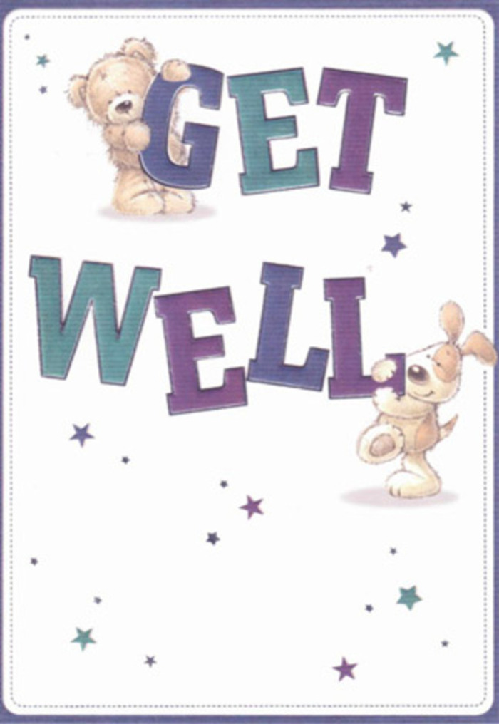 Embodied within this exuberant card is a celebration of gentle support and hope, perfectly illustrated by a caring bear and a joyful puppy-their gaze fixed on the shared mission to comfort and uplift. Around them, illustrated stars swirl and dance, suggesting the many good wishes sent by friends and neighbours throughout Enfield. The large, confident type in purple and aqua anchors the arrangement, broadcasting stability and encouragement. Texture is a central theme: the bear's fluffy pelt and the puppy's downy ears feel almost tangible, much like the velvet petals and fresh-cut greenery found in hand-arranged bouquets from Enfield Florist. Against the understated backdrop, vibrant colours and playful characters command attention, reminiscent of the inviting storefronts near Enfield's Palace Gardens. Visual warmth and honesty extend from every detail, inviting recipients-young or old-to take comfort in the gesture. To send this card, perhaps alongside a seasonal bouquet delivered to a home near Southbury Road, is to offer someone a touch of joy and a reminder that support and kindness thrive here in Enfield.
