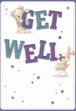 Bursting with sunny cheer, this get well card brings lively optimism and heartfelt warmth, designed with a special nod to Enfield's supportive, neighbourly feel. Two adorable figures-a snuggly bear and a playful, floppy-eared pup-interact with the oversized 'Get Well' lettering in a manner so vivid, it feels as though they're offering a personal embrace to anyone on the mend. Deep indigos and tranquil teals make the text leap from a creamy background, much like a fresh pop of colour against Enfield's historic brickwork. Playful blue and purple stars are sprinkled throughout the image, conjuring up the hope-filled nights over the New River Path. Both the bear's soft, lush fur and the puppy's inviting ears evoke a sense of touch-delivering comfort as real as any bouquet from Enfield Florist. More than just a card, this is a gentle wish, artfully conveyed, promising a wave of kindness and hope to anyone journeying toward recovery in the heart of Enfield.